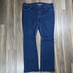 Old Navy Kicker Boot-Cut Jeans Womens 16 Mid-Rise Dark Wash Denim Flare Blue